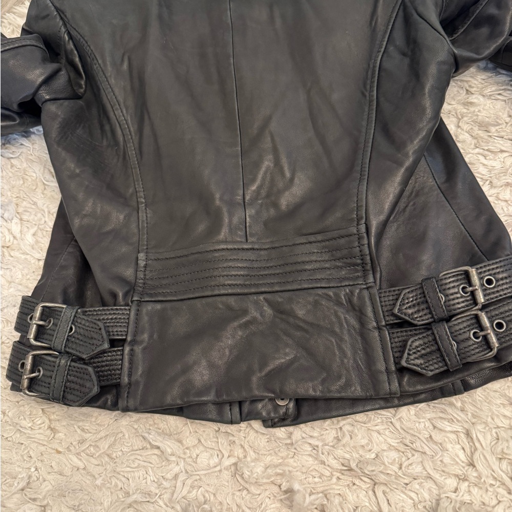 Lucky Brand Black Leather timeless jacket - Picture 12 of 16